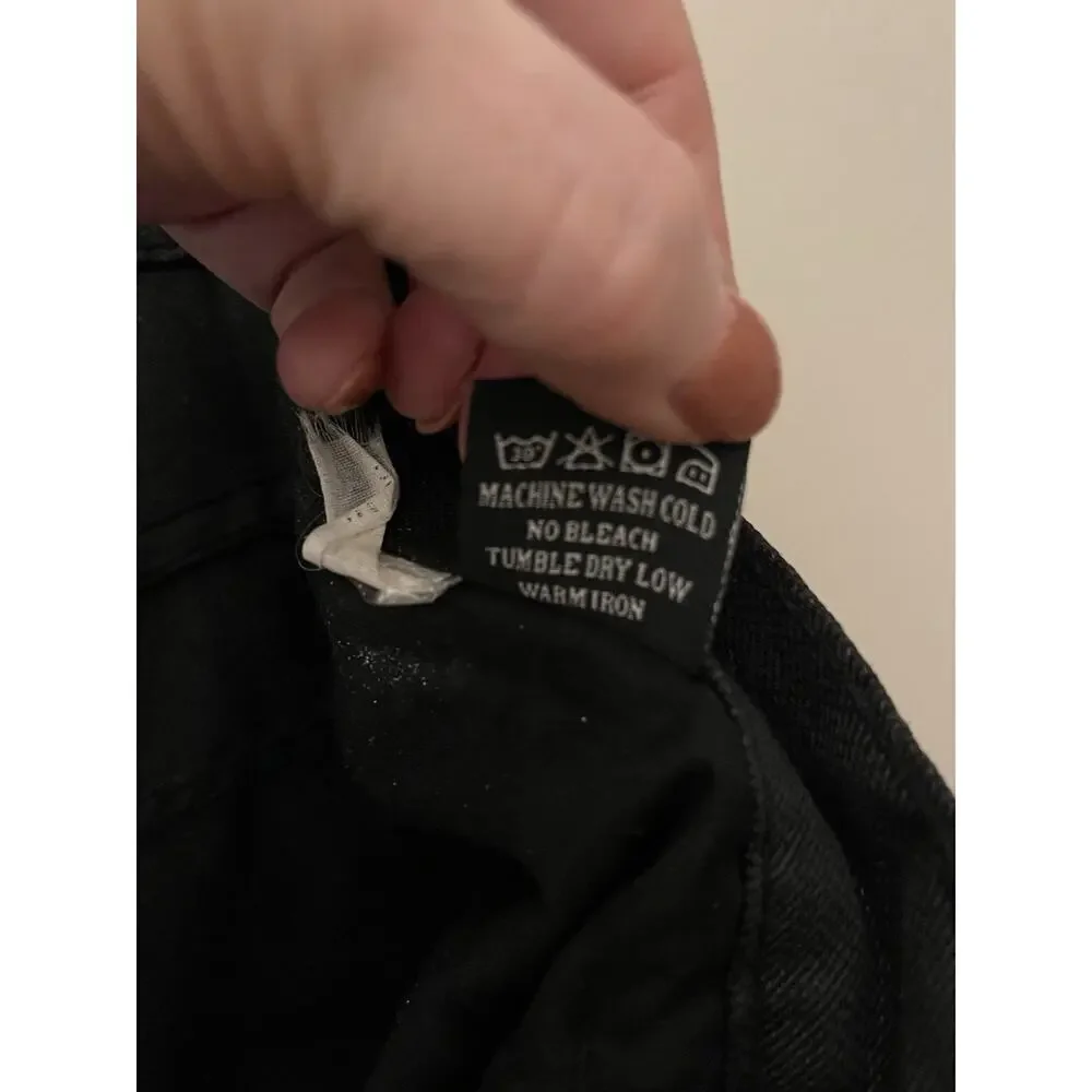Young Republic Men's Black Straight Jeans Cotton Polyester Denim Logo Zipper